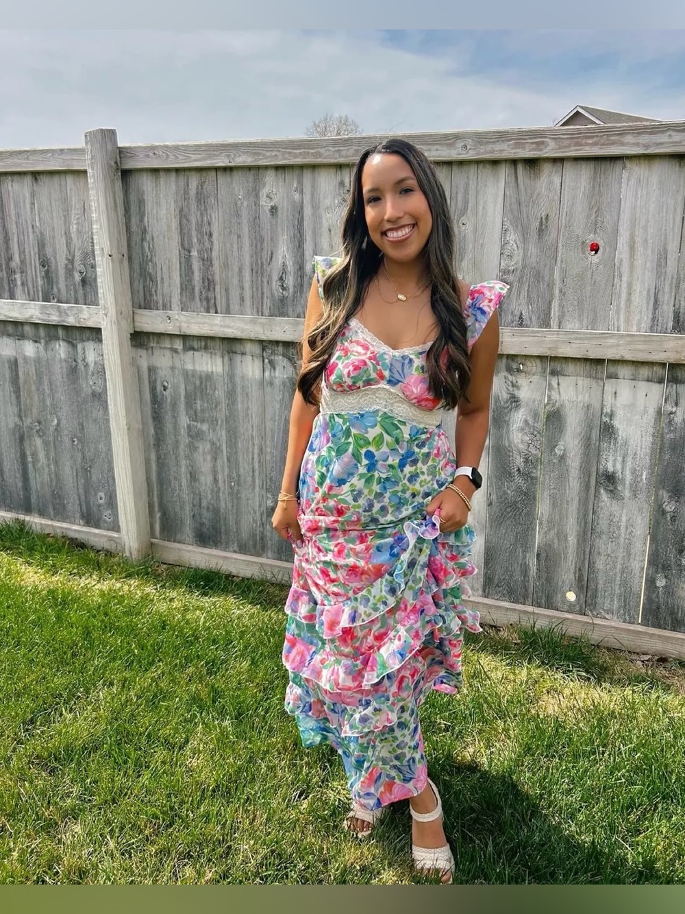 SO Tiered Floral Maxi Dress—Size Medium - Picture 2 of 6